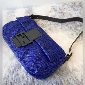 Authentic Fendi baguette beaded shoulder bag